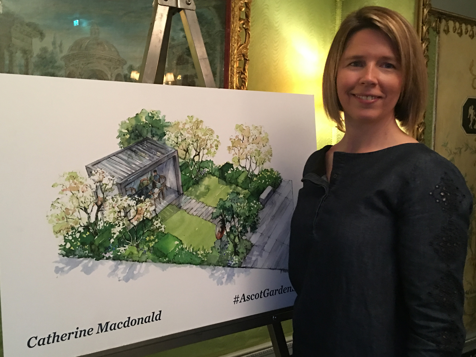 catherine macdonald with her design for ascot spring garden show 2018
